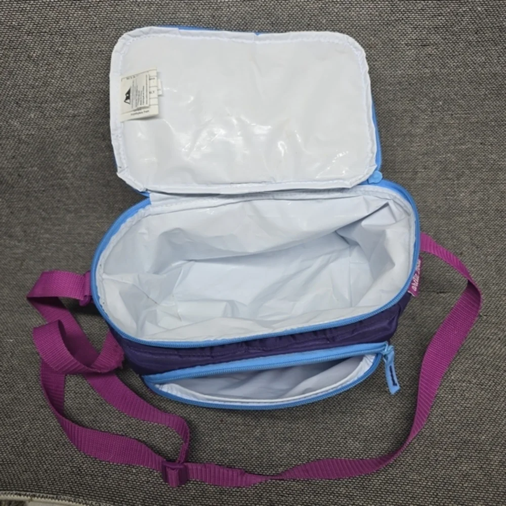 Arectic Zone Insulated Lunch Box purple Blue‎ Floral Leaf  dual-compartment
